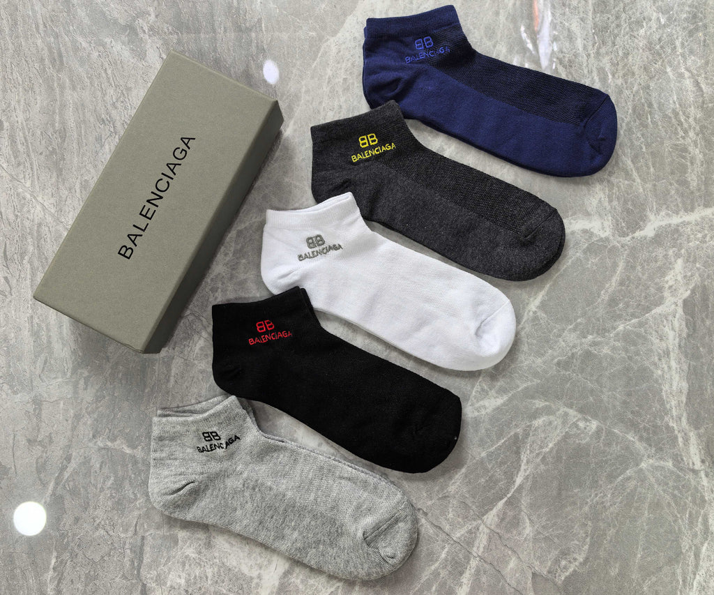 Balenciaga Colourful Bb Details Ankle Socks