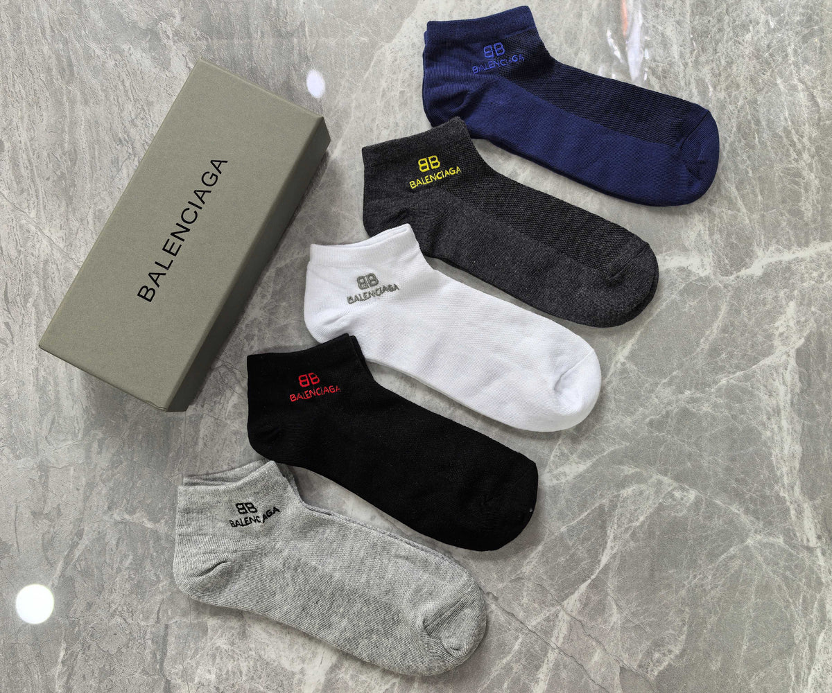 Balenciaga Colourful Bb Details Ankle Socks