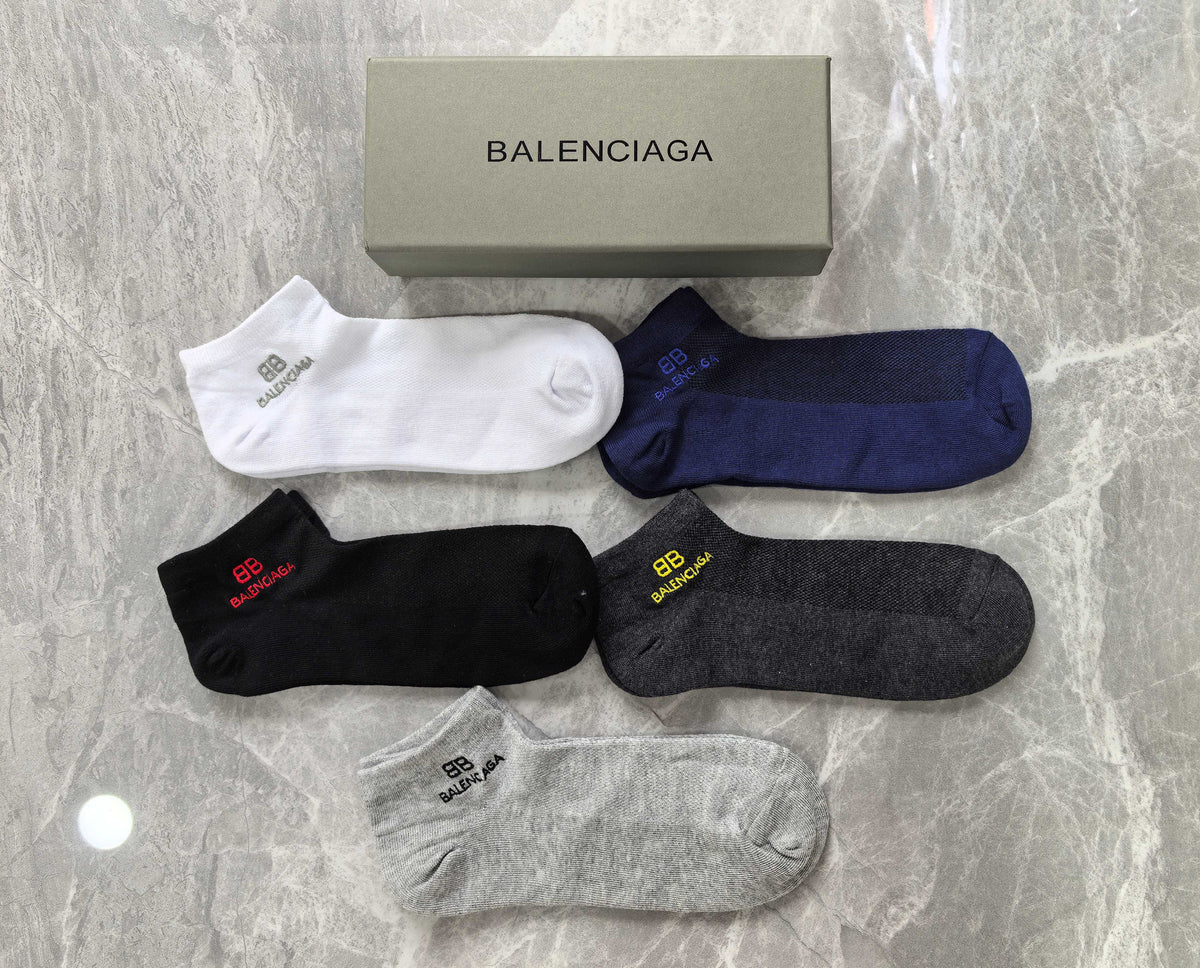 Balenciaga Colourful Bb Details Ankle Socks