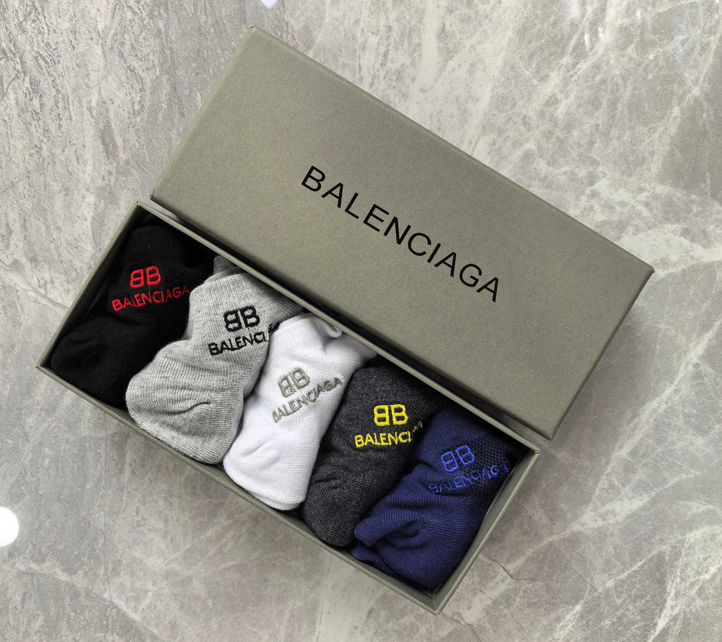 Balenciaga Colourful Bb Details Ankle Socks