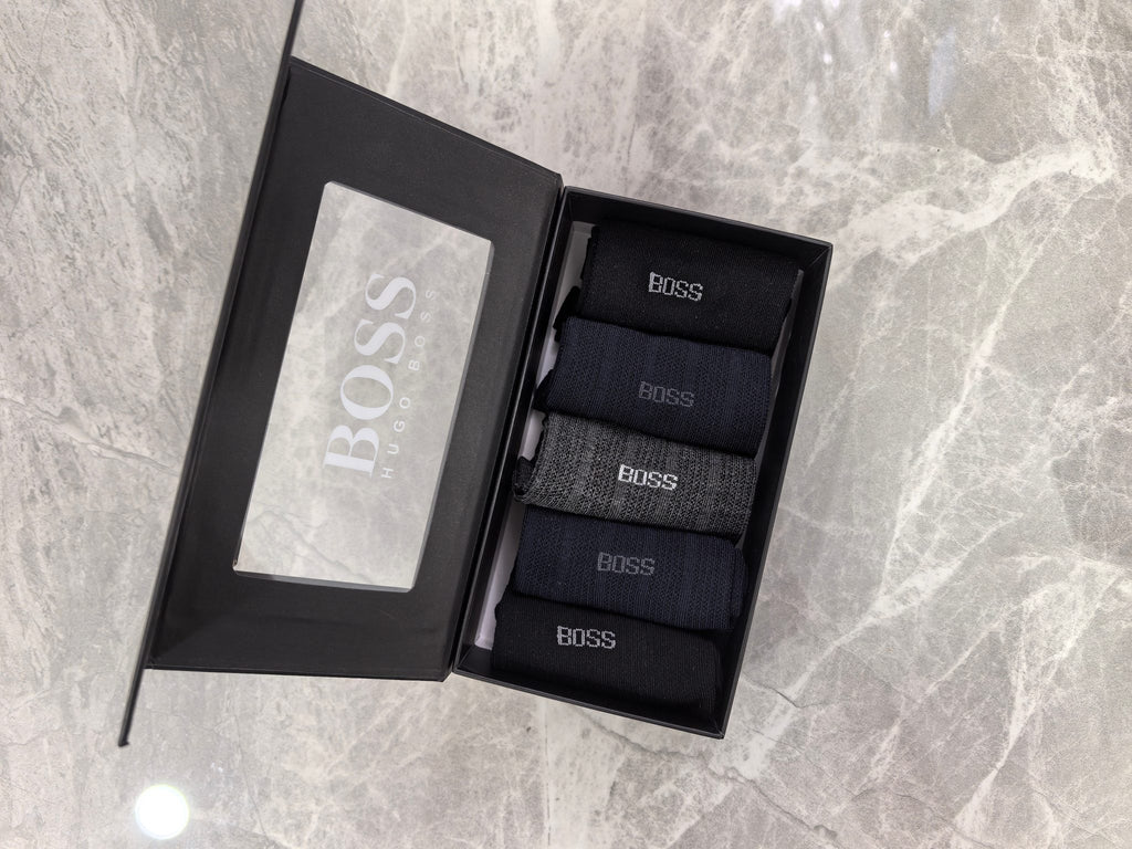 Boss Clean Logo Details Crew Socks - 5-Pair Set