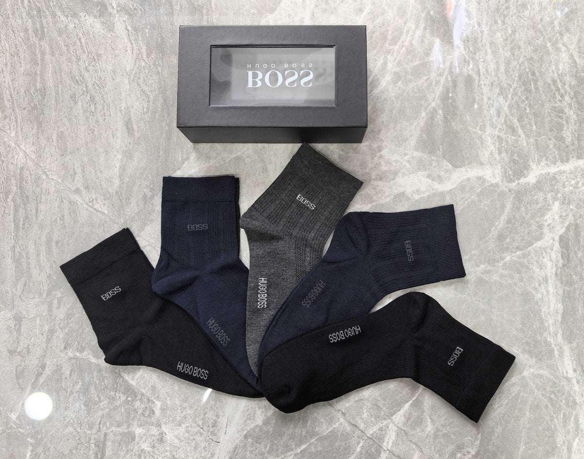 Boss Clean Logo Details Crew Socks - 5-Pair Set