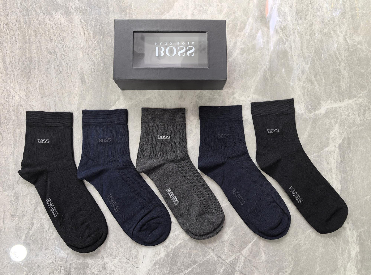 Boss Clean Logo Details Crew Socks - 5-Pair Set