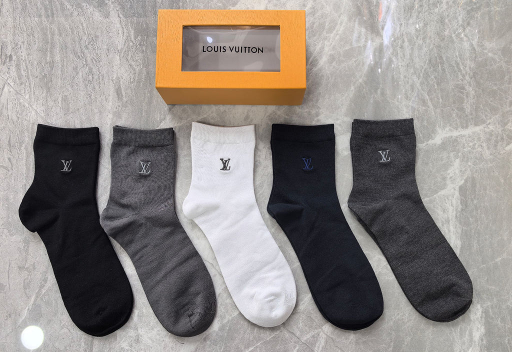 Louis Vuitton Small Initial Details Crew Socks - 5-Pair Set