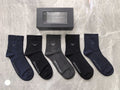 Emporio Armani Modal Eagle Motifs Mid-Calf Socks - 5-Pair Set