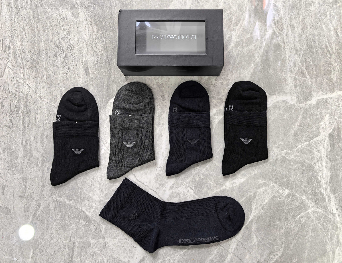 Emporio Armani Modal Blend Crew Socks - 5-Pair Set