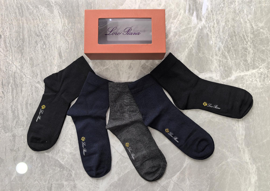 Loro Piana Understated Wordmarks Crew Socks - 5-Pair Set
