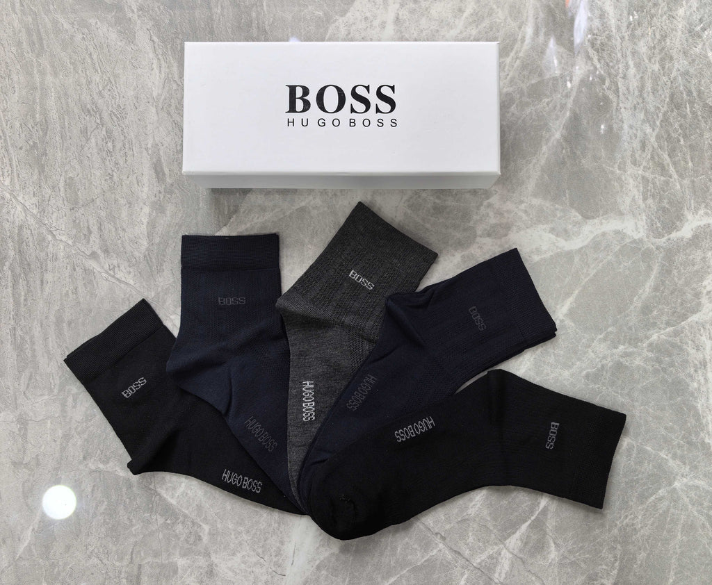 Boss Clean Logo Details Crew Socks - 5-Pair Set