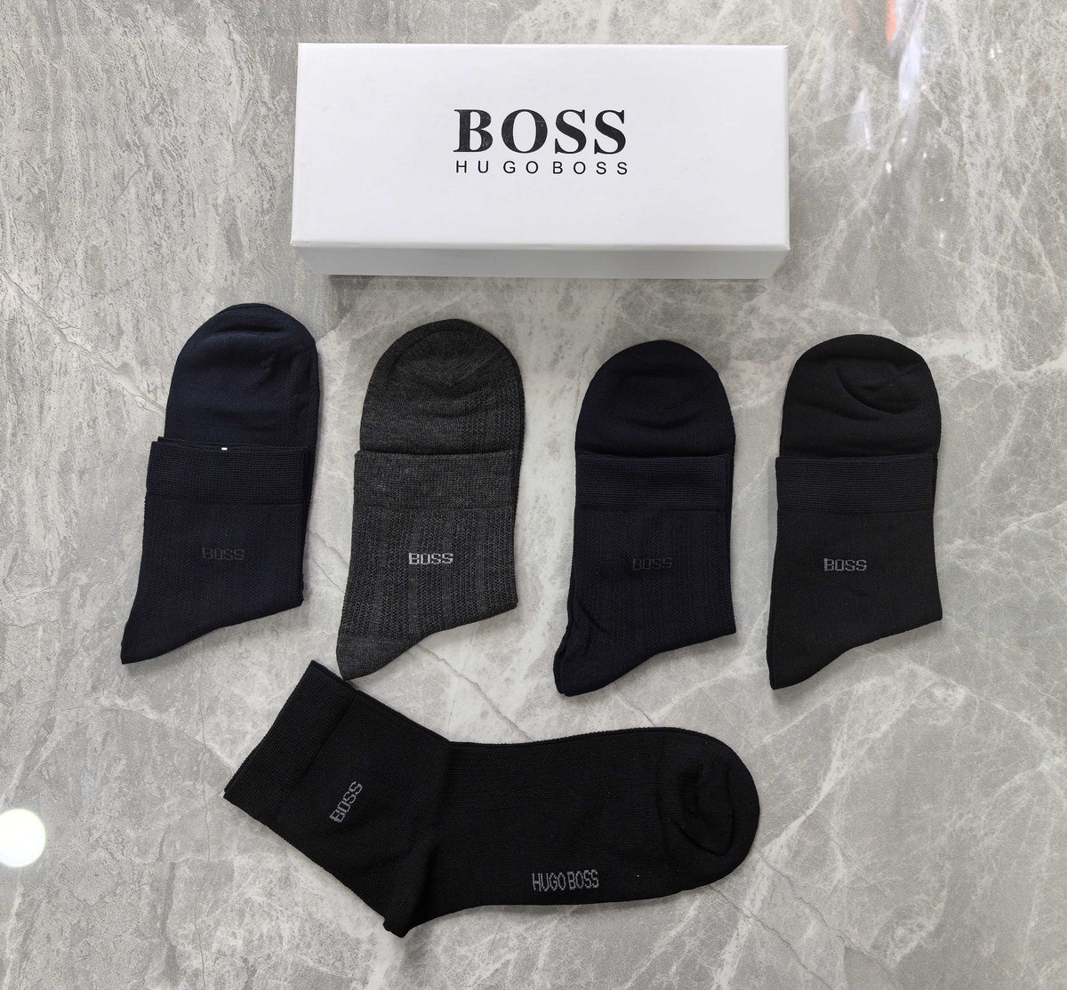 Boss Clean Logo Details Crew Socks - 5-Pair Set