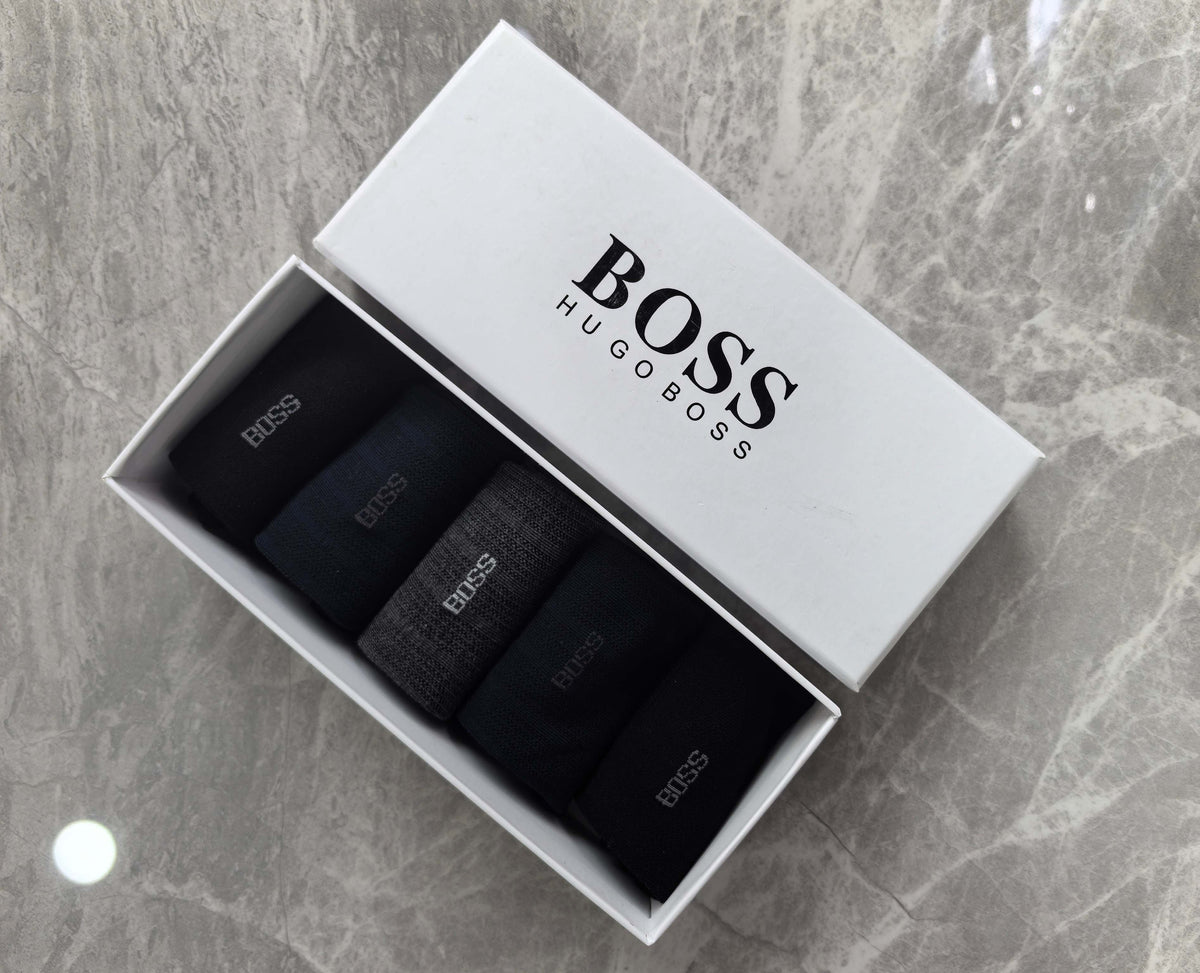 Boss Clean Logo Details Crew Socks - 5-Pair Set