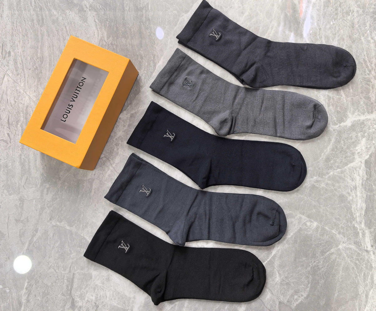 Louis Vuitton Small Initial Details Crew Socks - 5-Pair Set