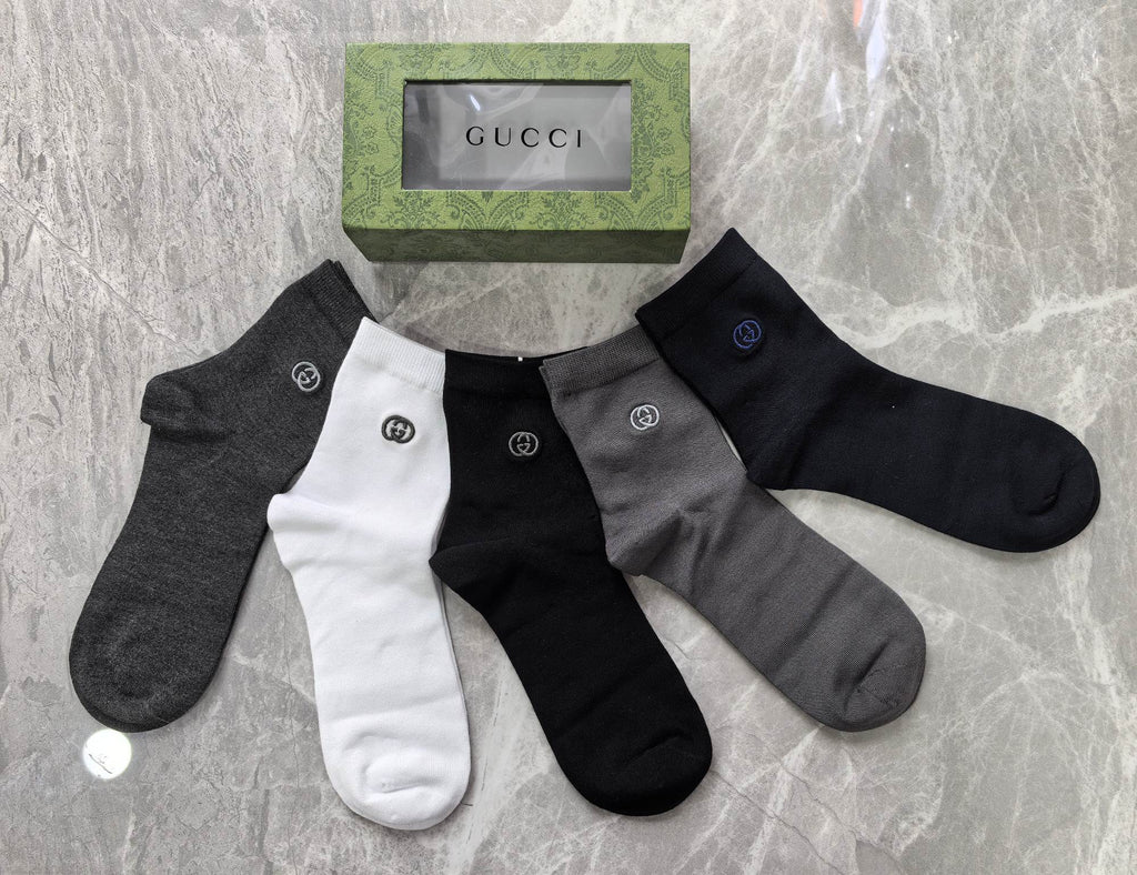 Gucci Modal Blend Crew Socks - 5-Pair Set