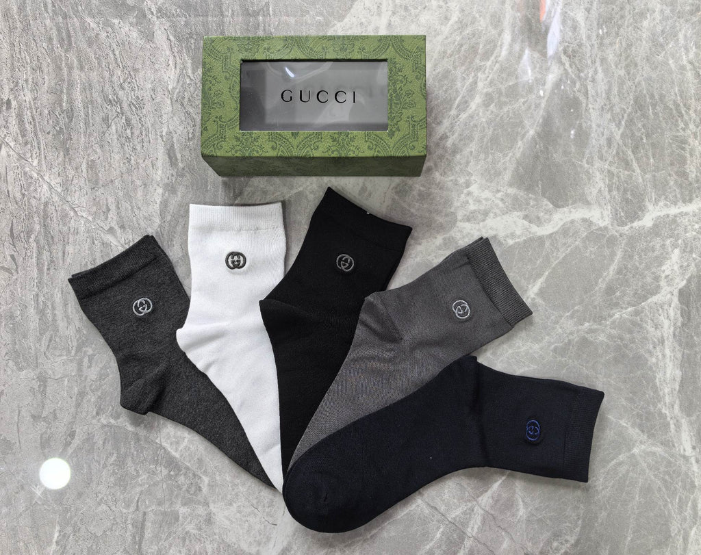 Gucci Modal Blend Crew Socks - 5-Pair Set