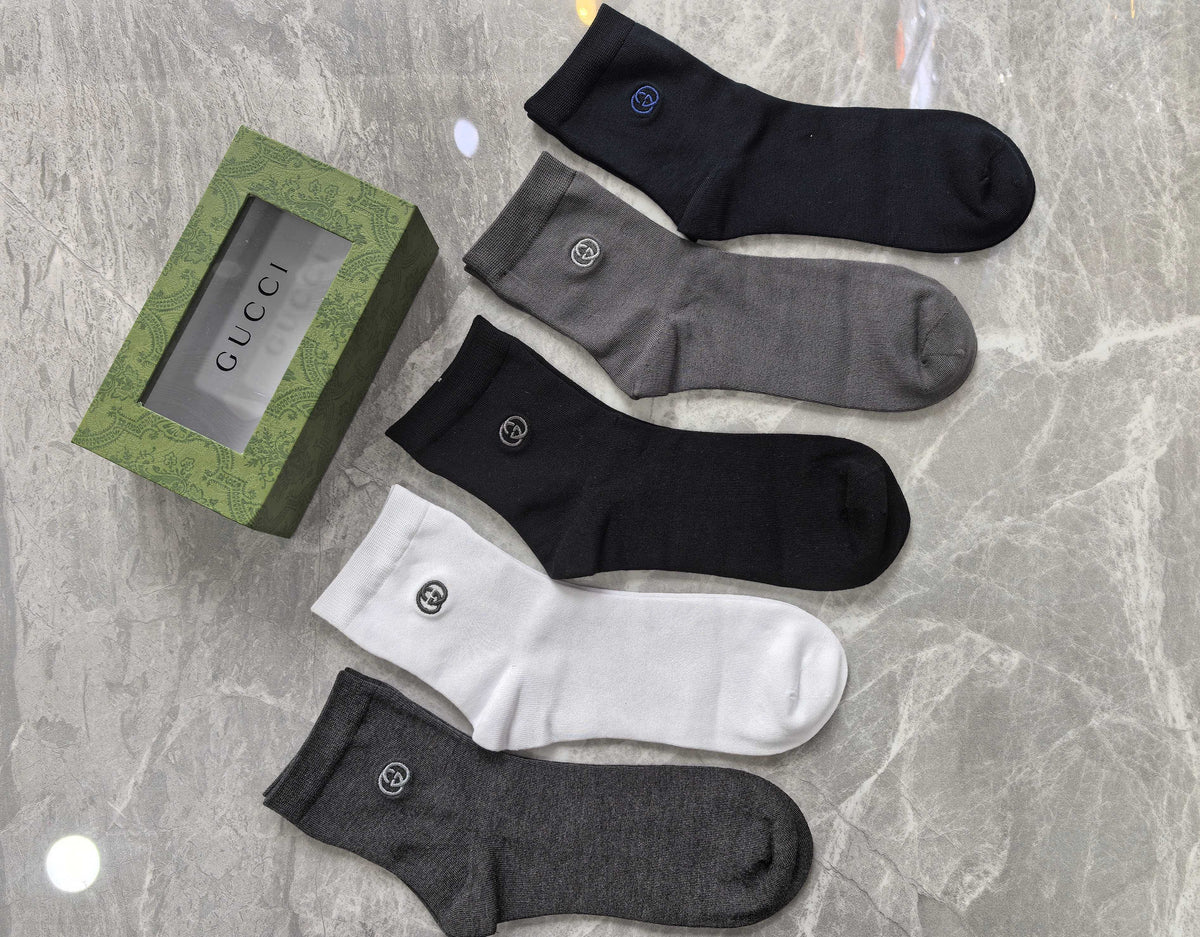 Gucci Clean Logo Details Crew Socks - 5-Pair Set