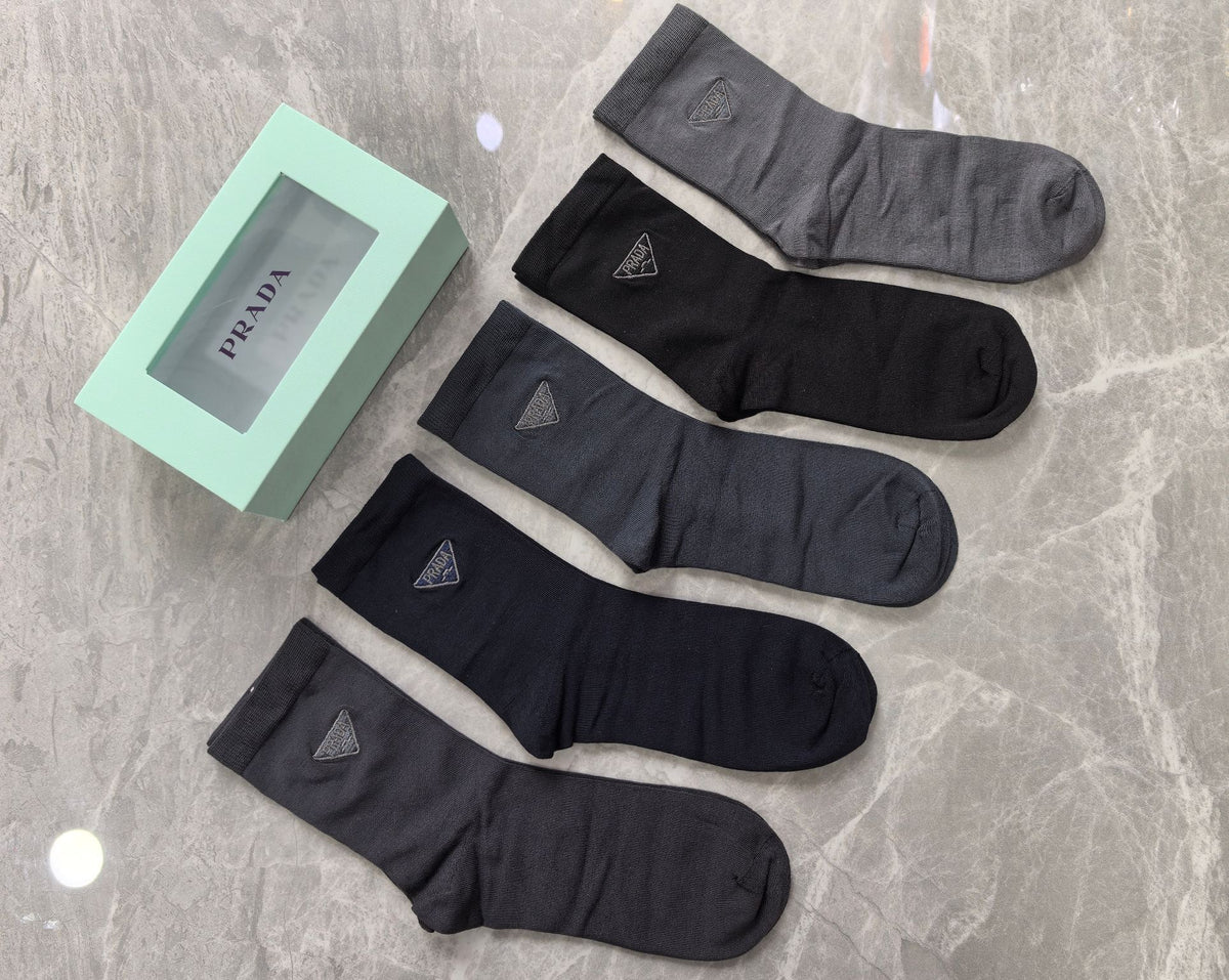 Prada Business Crew Socks - 5-Pair Box