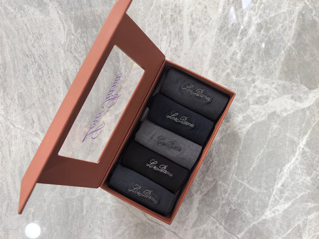 Loro Piana Restrained Script Details Crew Socks - 5-Pair Set