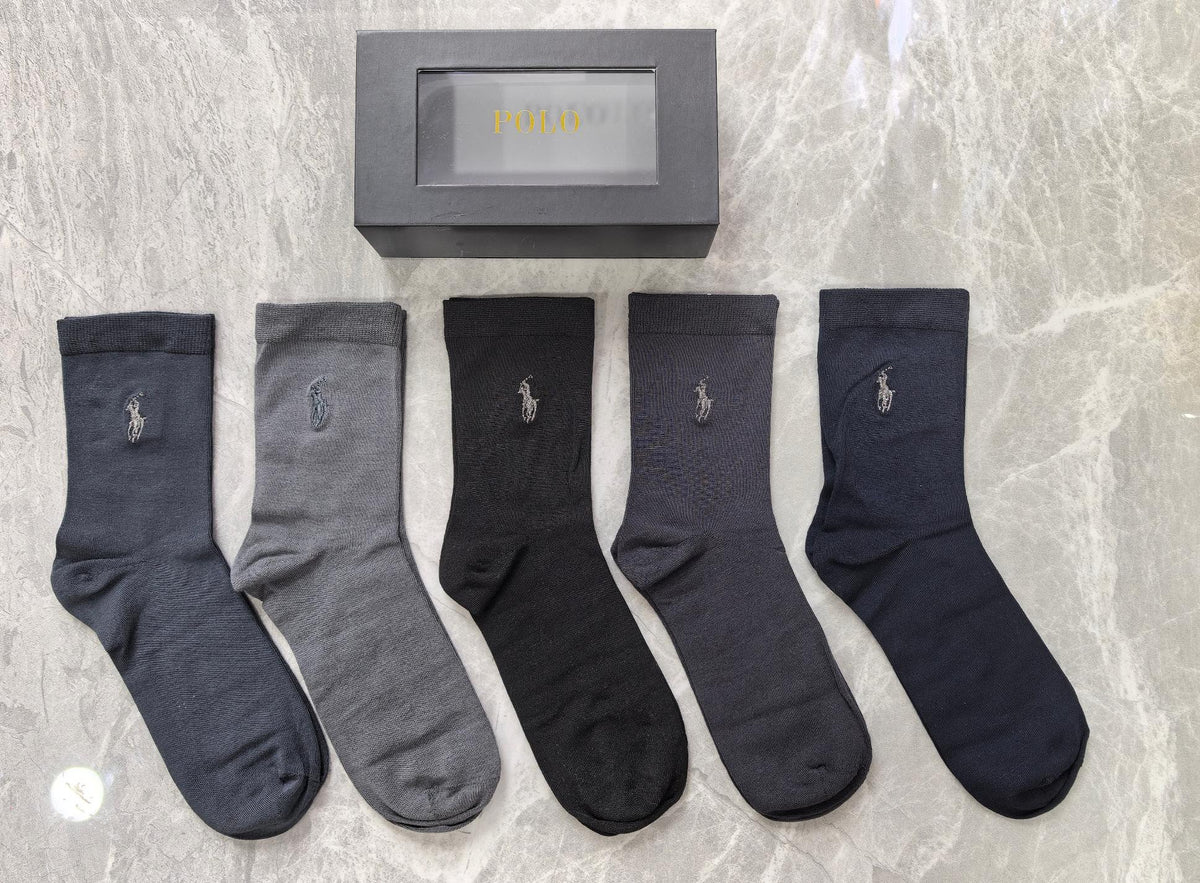 Polo Modal Blend Crew Socks - 5-Pair Set
