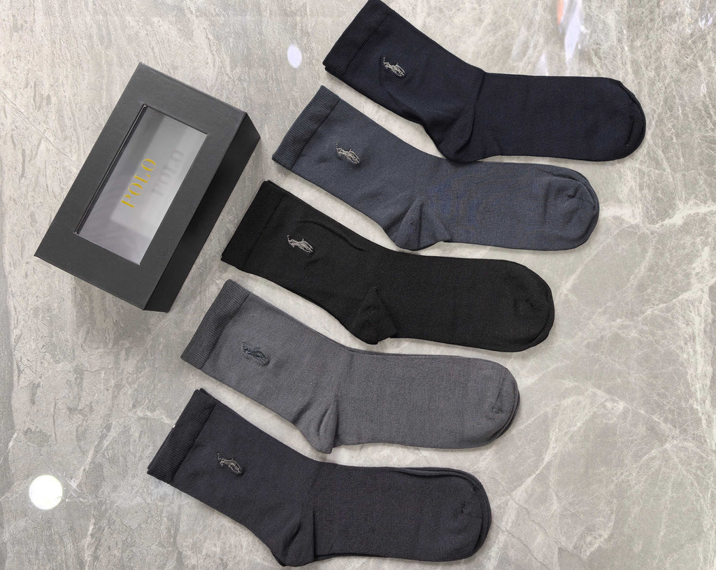 Polo Modal Blend Crew Socks - 5-Pair Set