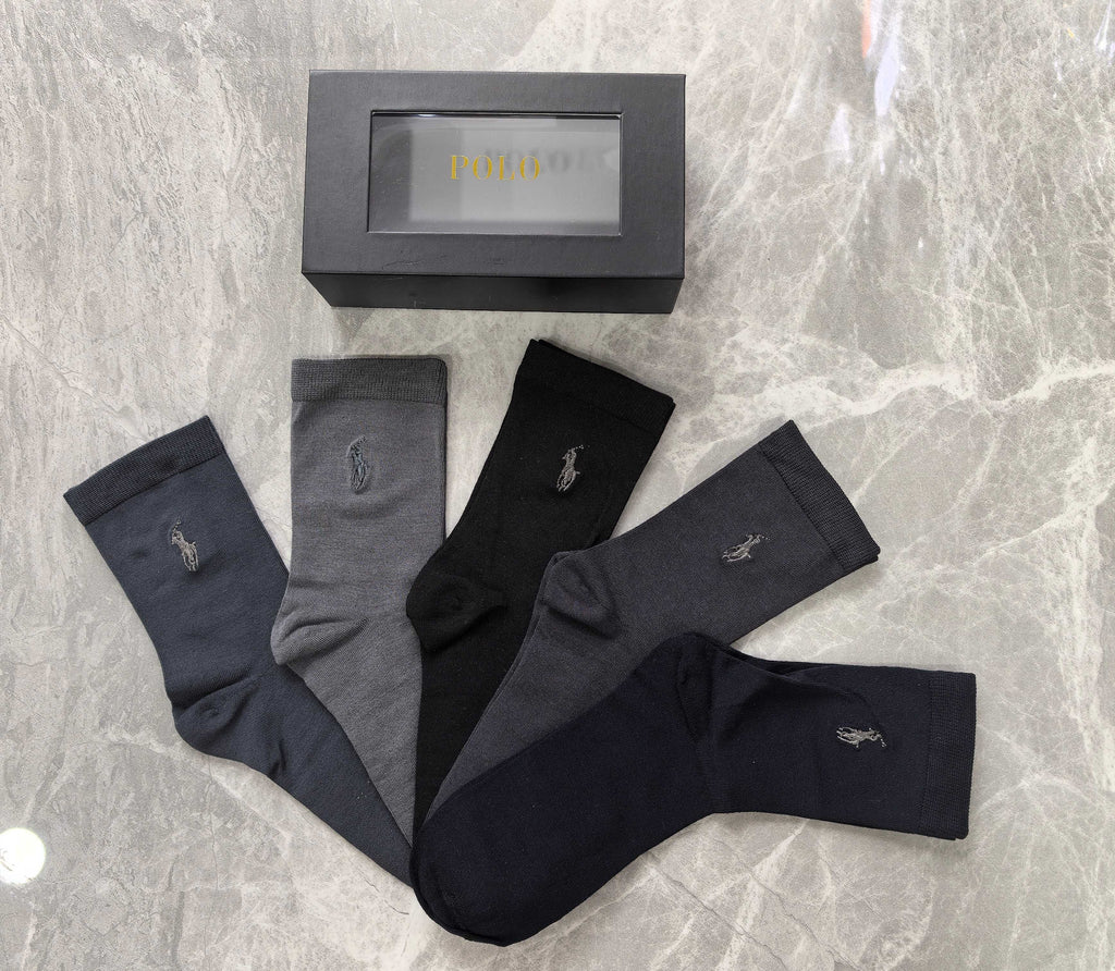 Polo Modal Blend Crew Socks - 5-Pair Set
