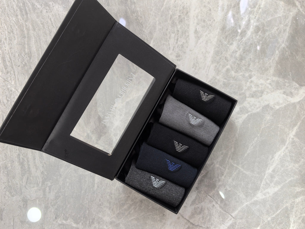 Armani Small Eagle Details Crew Socks - 5-Pair Set