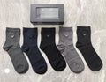 Armani Modal Subtle Eagle Emblems Crew Socks - 5-Pair Set