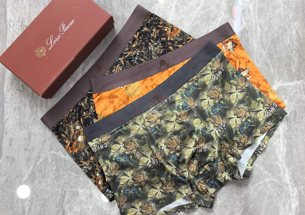 Loro Piana Refined All-Over Patterns Men's Boxer Briefs - 3-Piece Box