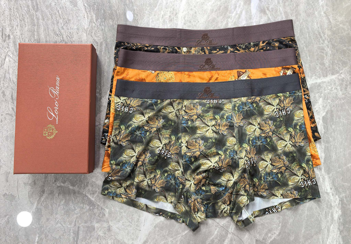 Loro Piana Refined All-Over Patterns Men's Boxer Briefs - 3-Piece Box
