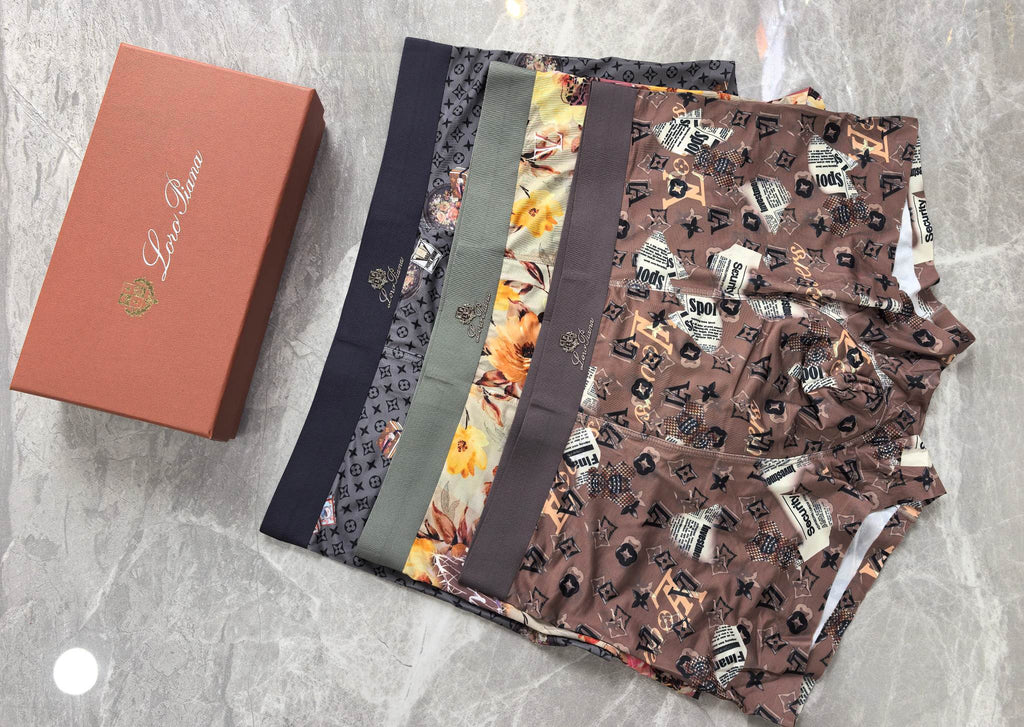 Loro Piana Patterned Boxer Briefs In Coordinated Neutral Tones Men's Boxer Briefs - 3-Piece Box