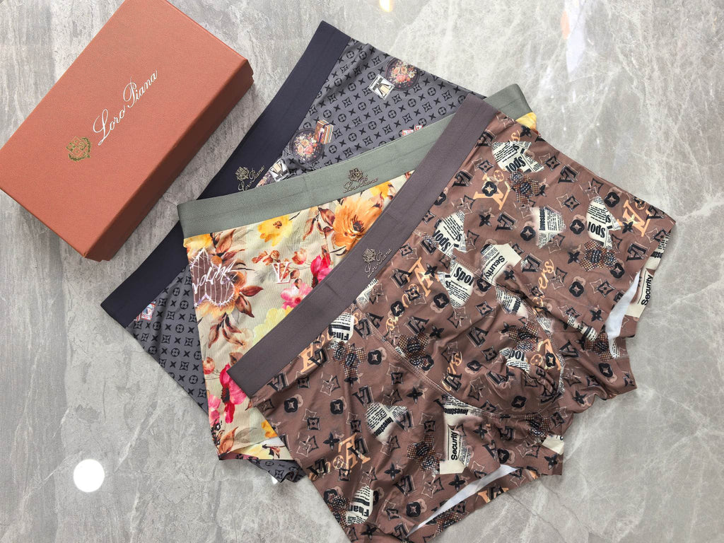Loro Piana Patterned Boxer Briefs In Coordinated Neutral Tones Men's Boxer Briefs - 3-Piece Box