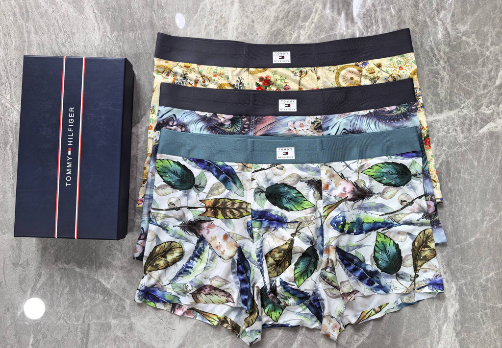 Tommy Hilfiger Patterned Panels And Logo Waistbands Men's Boxer Briefs - 3-Piece Box