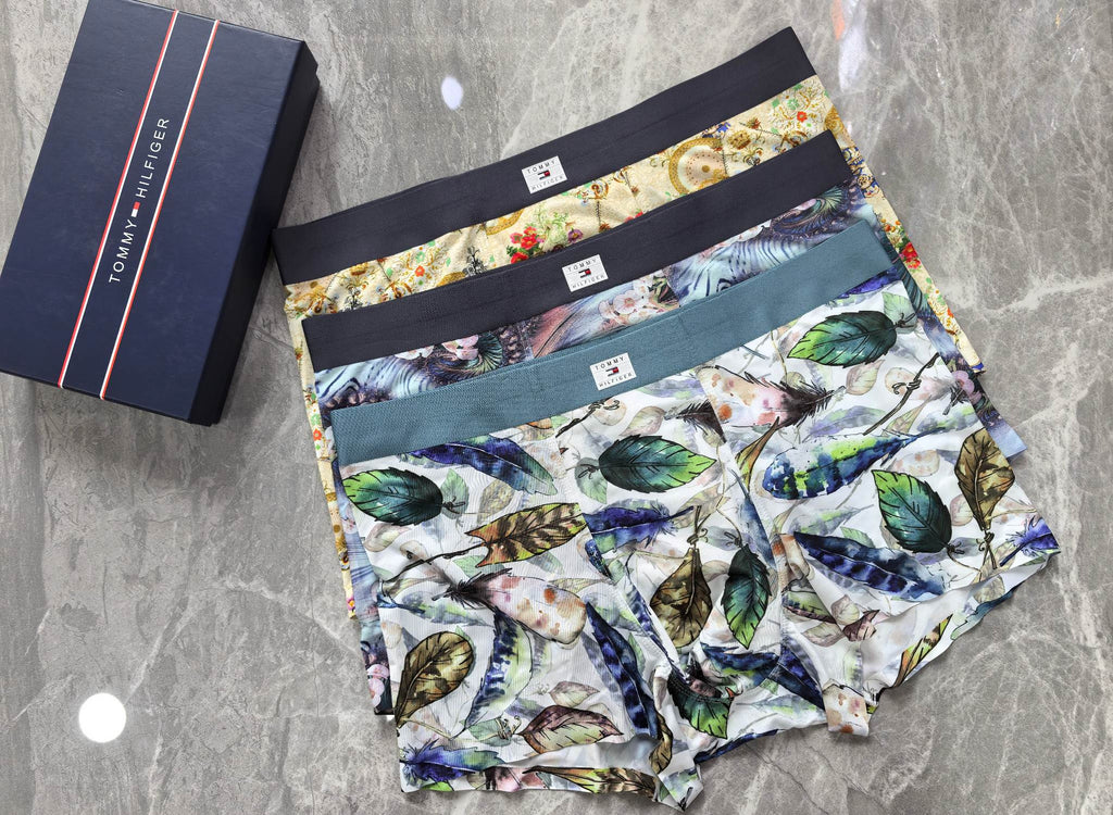 Tommy Hilfiger Patterned Panels And Logo Waistbands Men's Boxer Briefs - 3-Piece Box