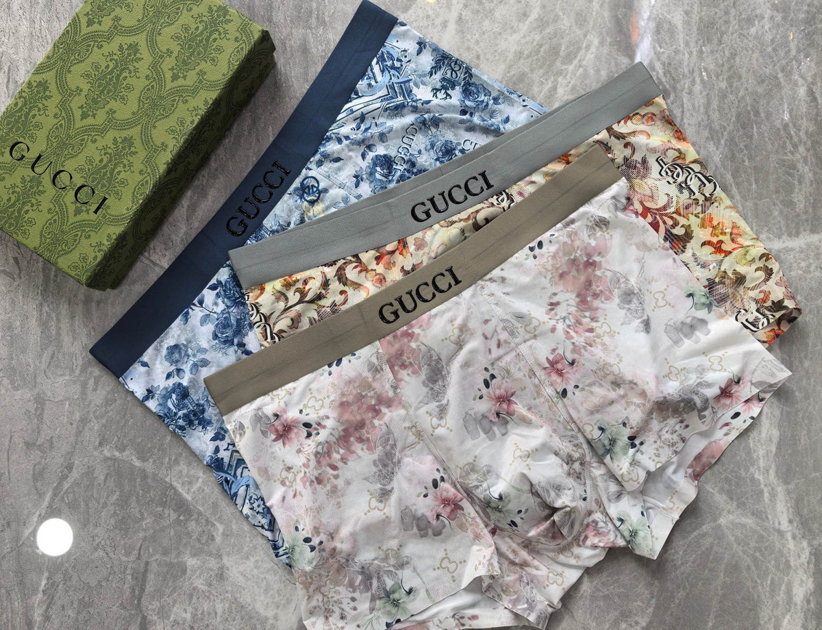 Gucci Floral Graphics Men's Boxer Briefs - 3-Piece Box