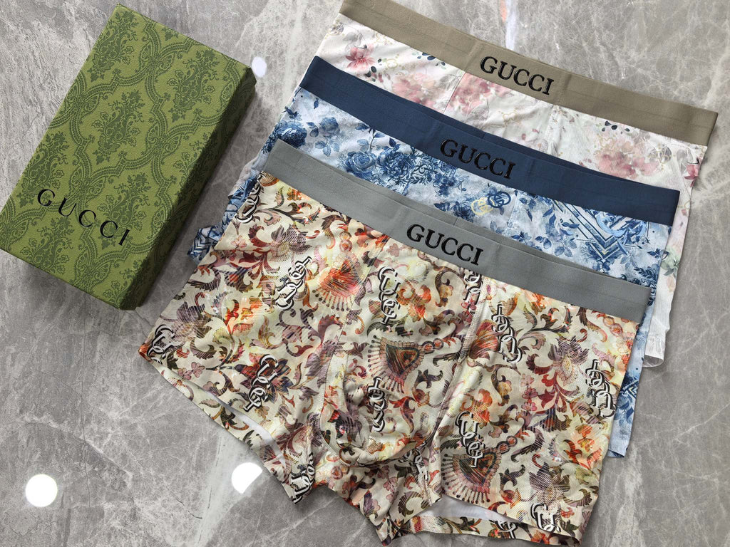 Gucci Floral Graphics Men's Boxer Briefs - 3-Piece Box