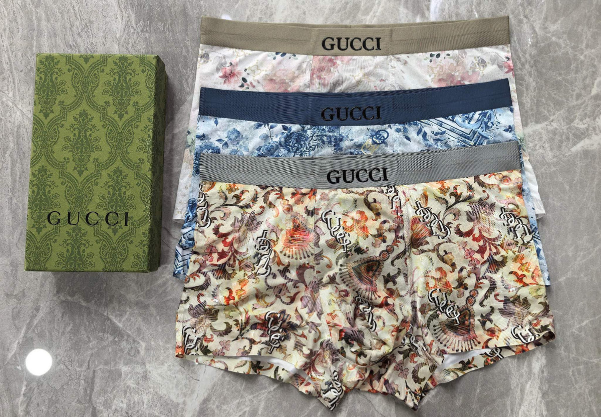Gucci Floral Graphics Men's Boxer Briefs - 3-Piece Box