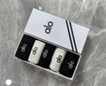 Alo Cotton Blue, Green & White Tonal Waistbands Crew Socks - 5-Pair Set