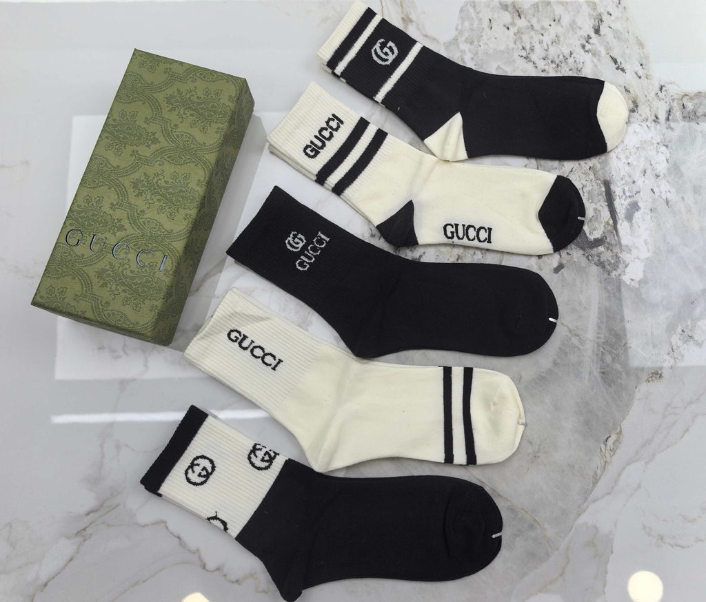 Gucci Cotton Crew Socks - 5-Pair Set