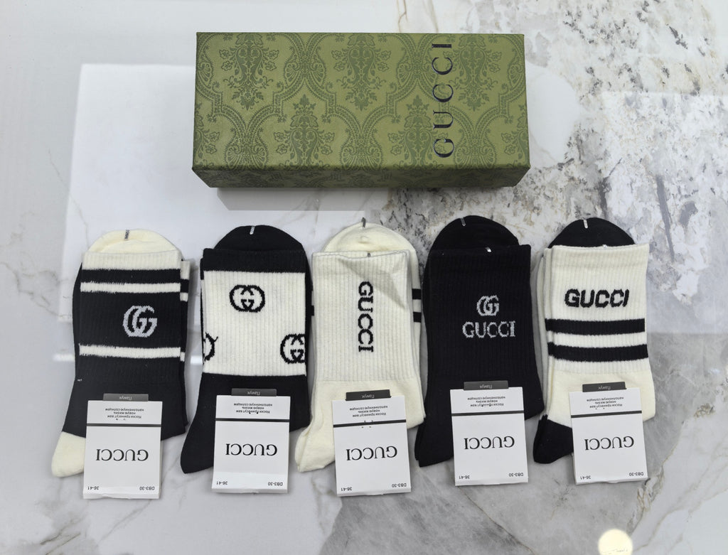 Gucci Cotton Crew Socks - 5-Pair Set