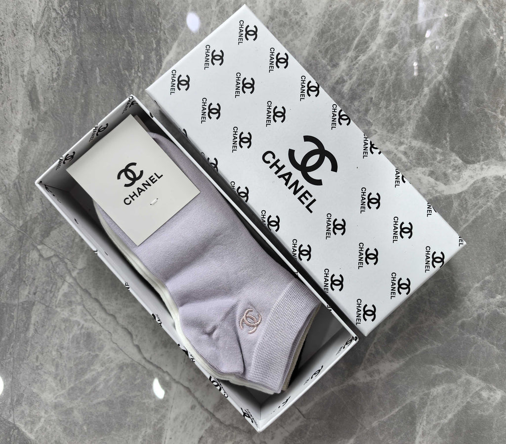 Chanel Combed Cotton No-Show Socks - 5-Pair Set