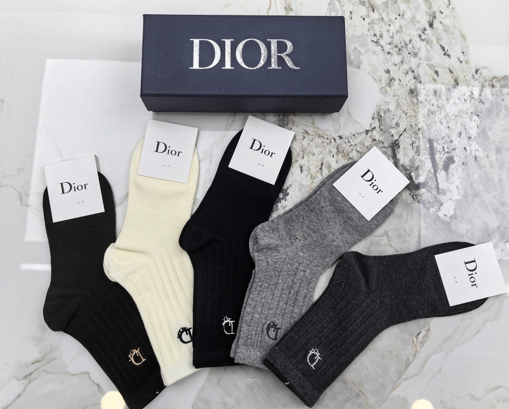 Dior Combed Cotton Crew Socks - 5-Pair Set