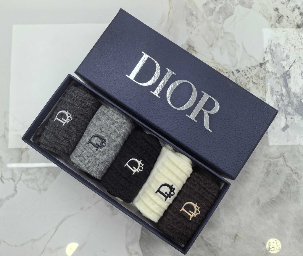 Dior Combed Cotton Crew Socks - 5-Pair Set