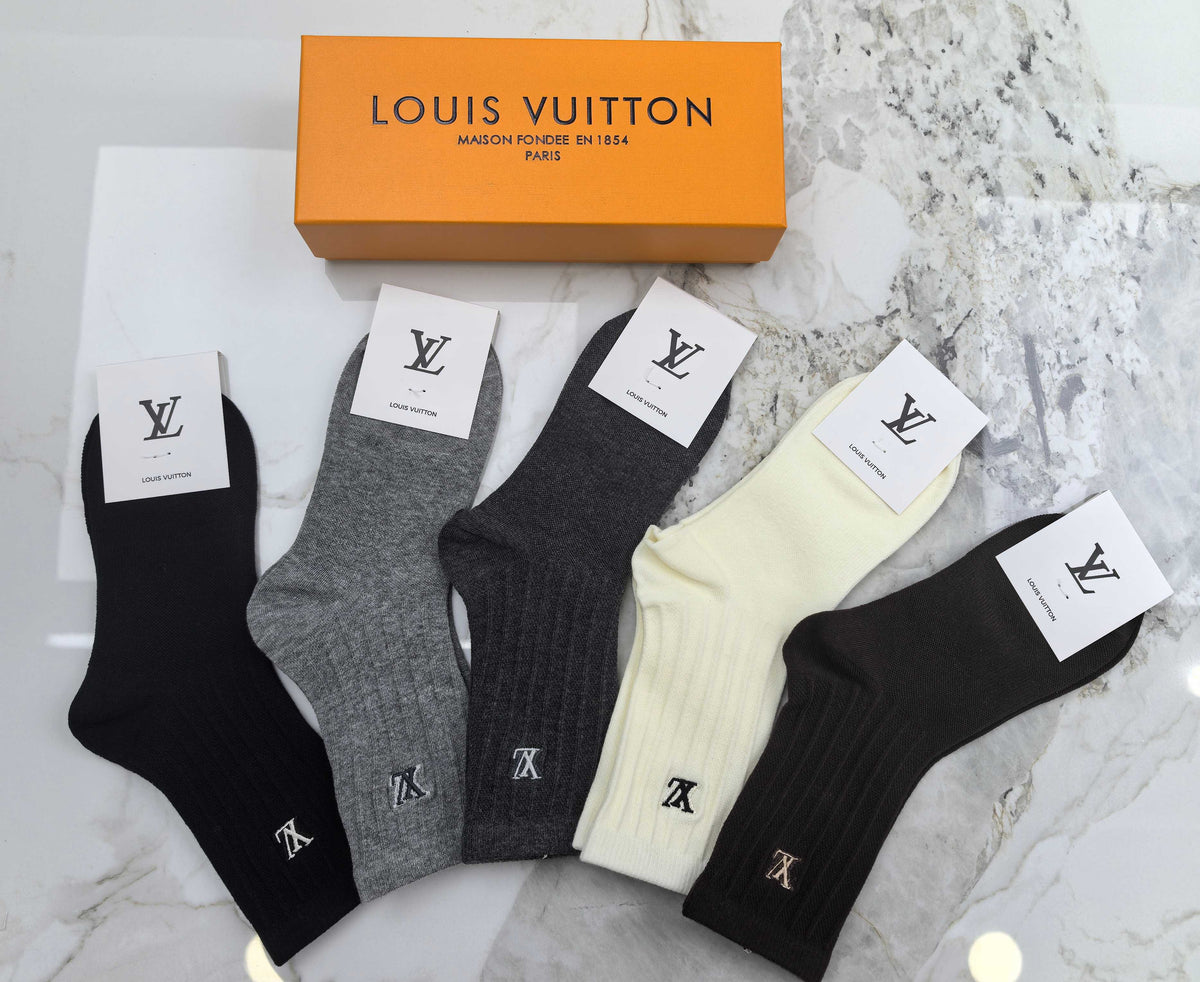 Louis Vuitton Combed Cotton Crew Socks - 5-Pair Set