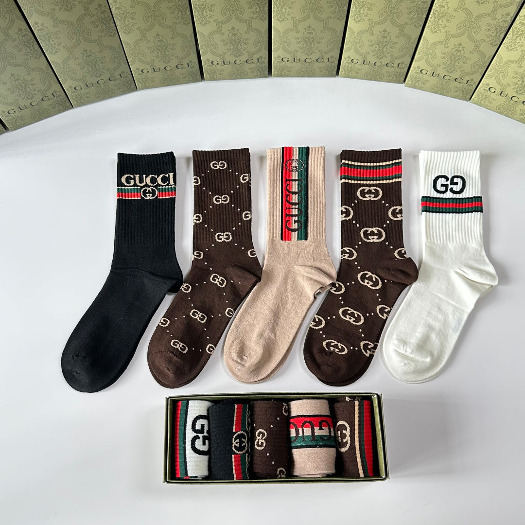Gucci Crew Socks - 5-Pair Pack