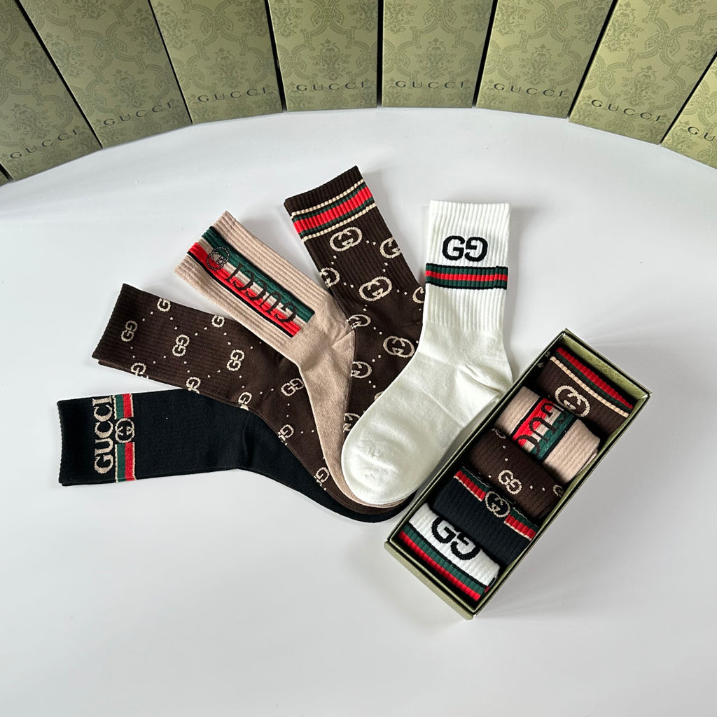 Gucci Crew Socks - 5-Pair Pack
