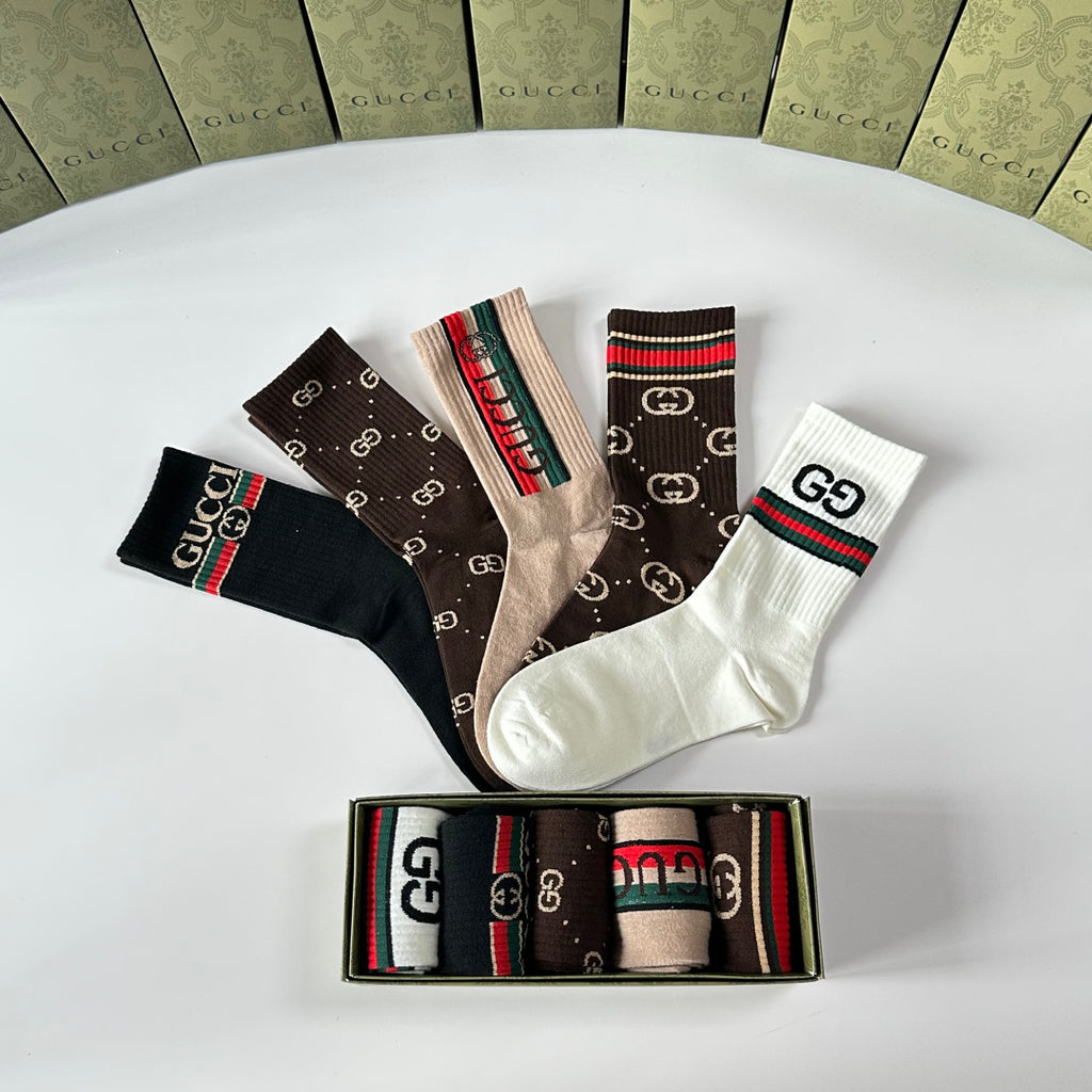 Gucci Crew Socks - 5-Pair Pack