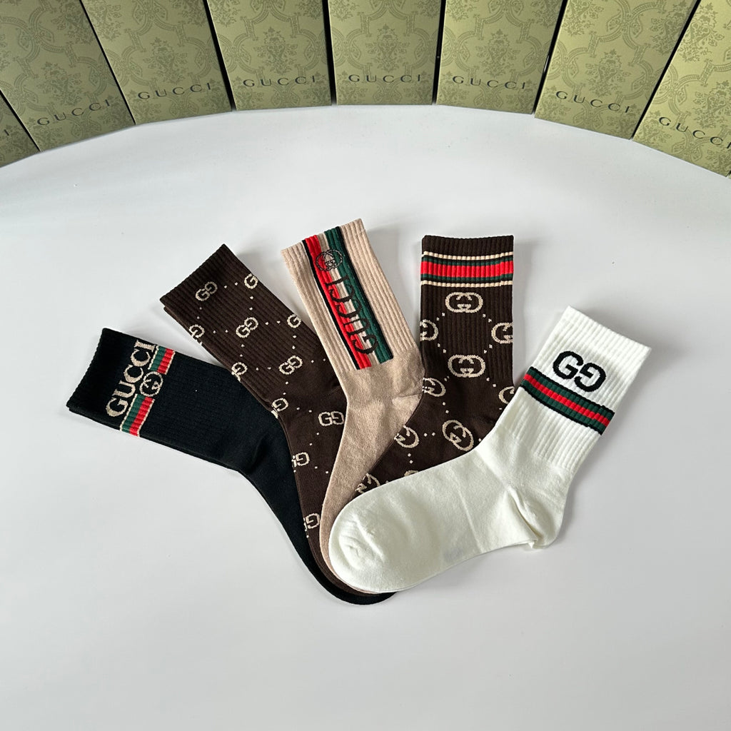 Gucci Crew Socks - 5-Pair Pack