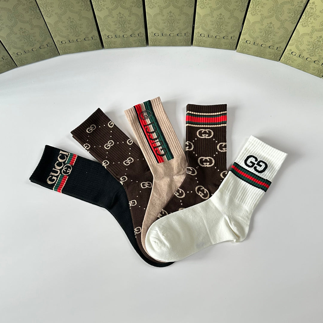 Gucci Crew Socks - 5-Pair Pack