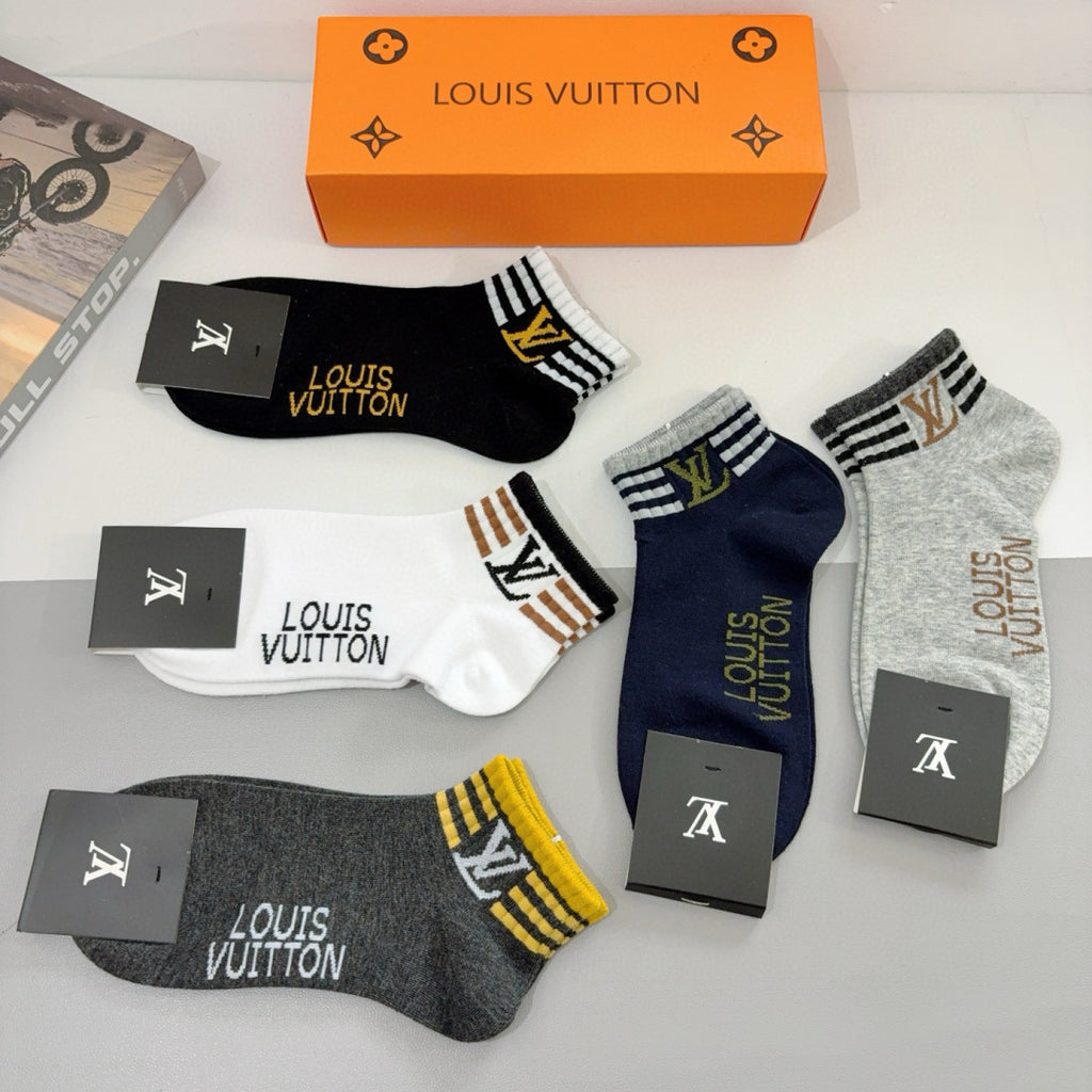 Louis Vuitton Cotton Short Socks - 5-Pair Pack