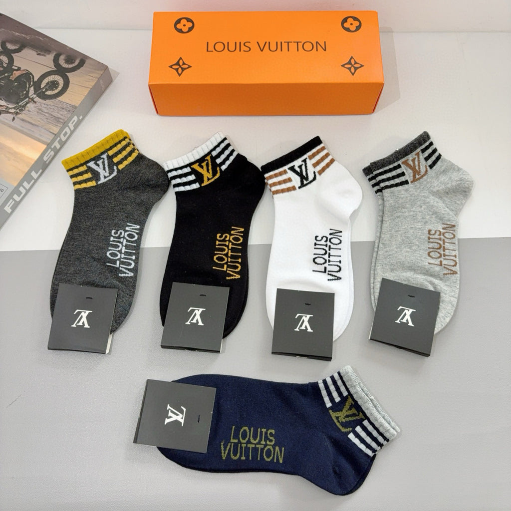 Louis Vuitton Cotton Short Socks - 5-Pair Pack
