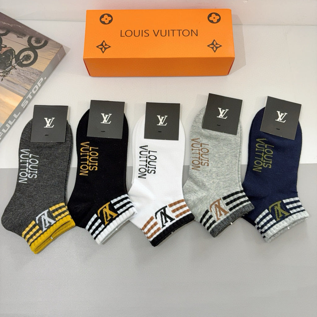 Louis Vuitton Cotton Short Socks - 5-Pair Pack