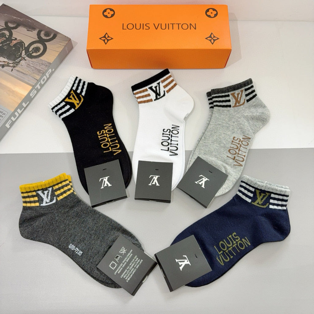 Louis Vuitton Cotton Short Socks - 5-Pair Pack